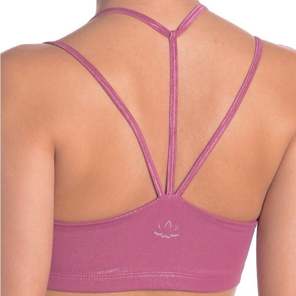 BEYOND YOGA Twinkle Pink Strappy Sports Bra Desert Berry Mauve - Picture 3 of 7
